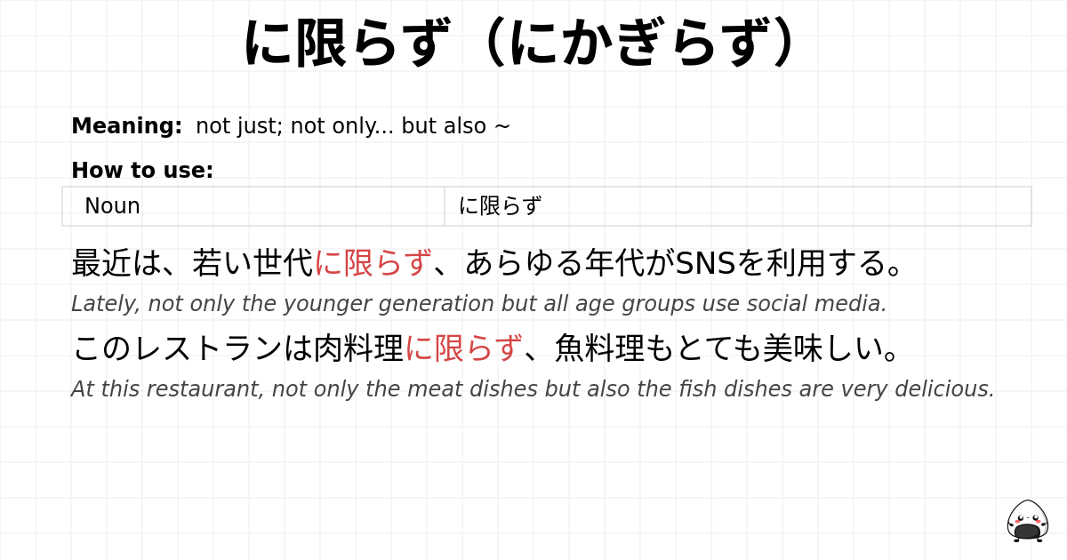 に限らず（にかぎらず） flashcard