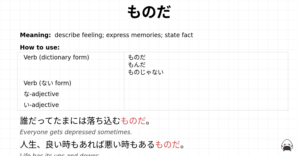 ものだ flashcard