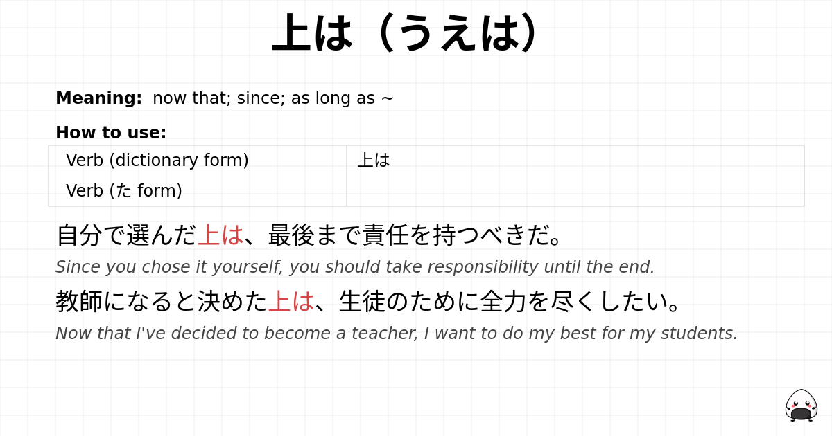 上は（うえは） flashcard