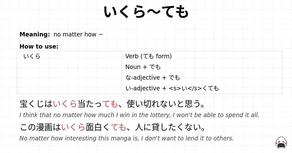 いくら～ても flashcard