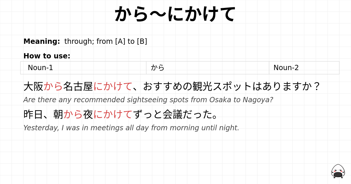 から〜にかけて flashcard
