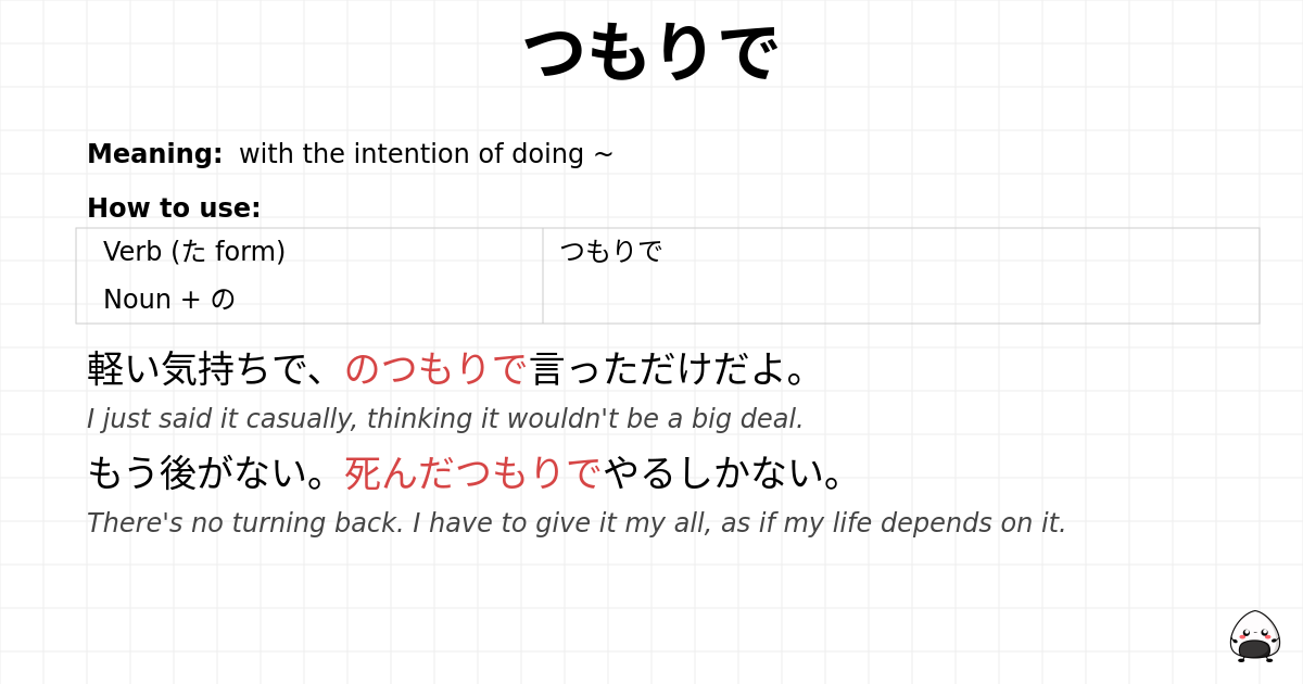 つもりで flashcard