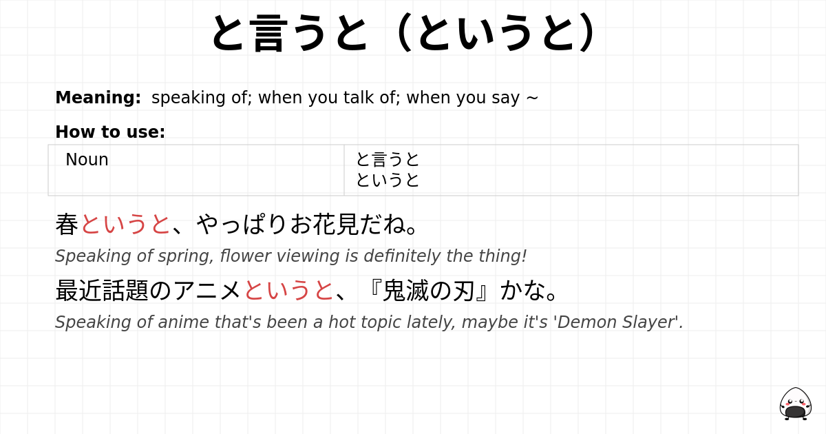 と言うと（というと） flashcard