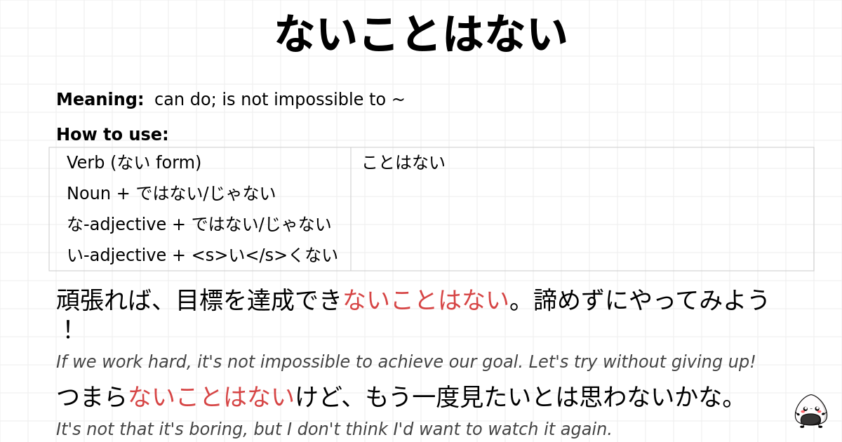 ないことはない flashcard