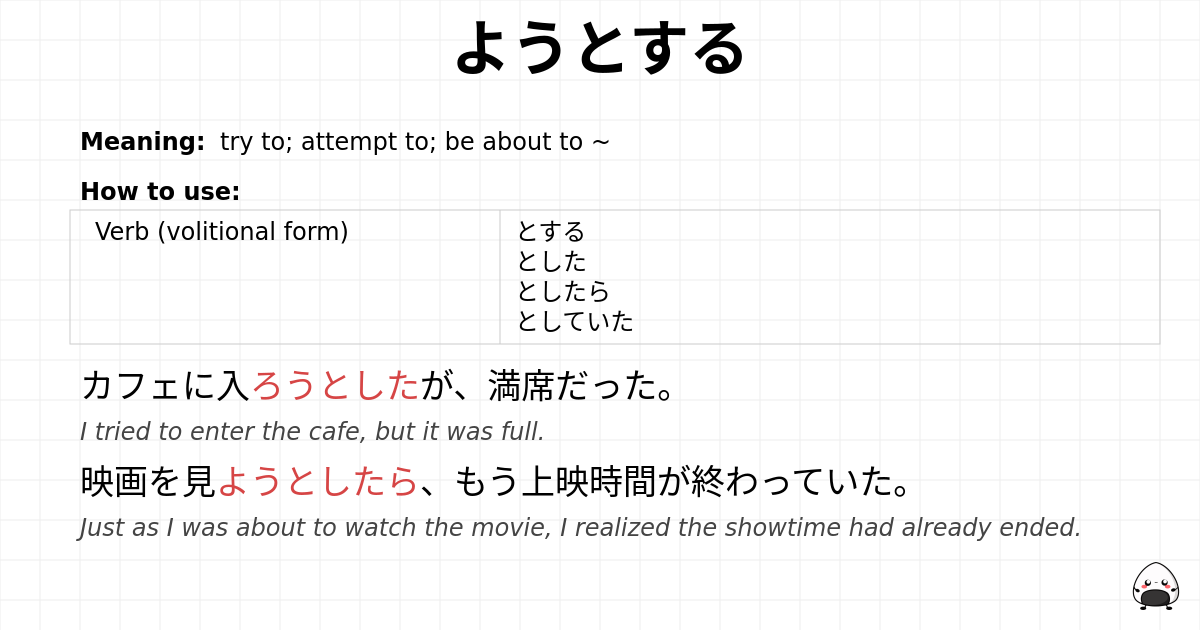 ようとする flashcard