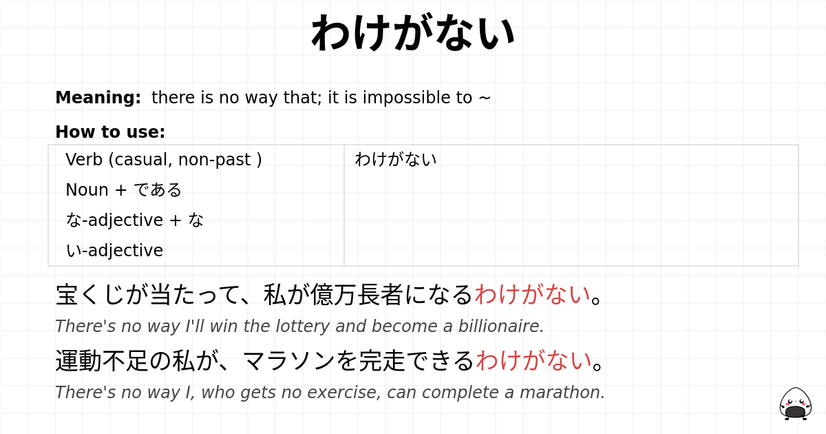 わけがない flashcard