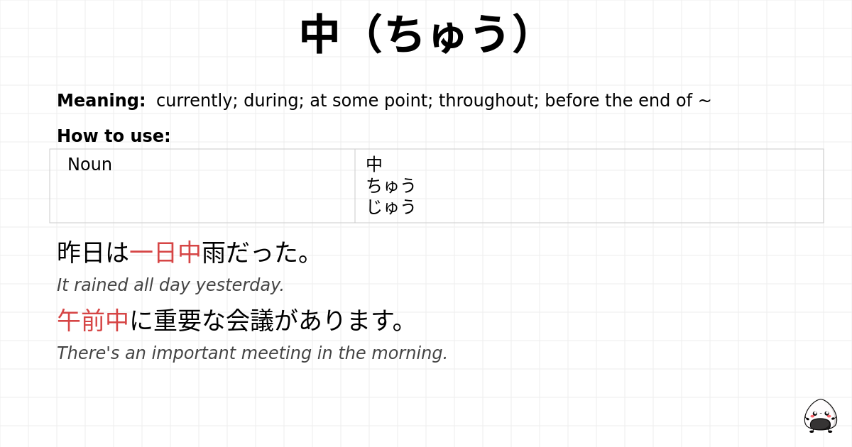 中（ちゅう） flashcard