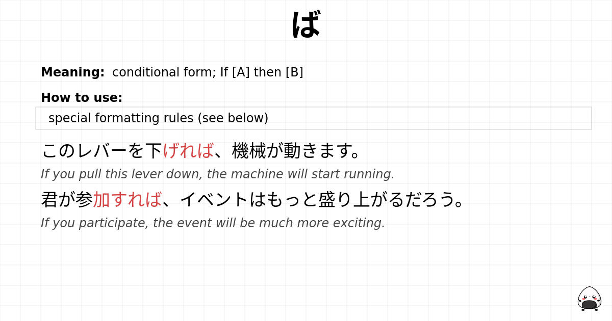 JLPT N4 Grammar: ば - jlpt.amgidex.com
