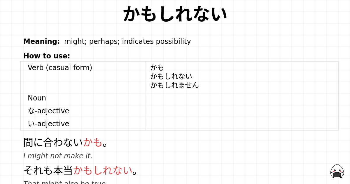 かもしれない flashcard