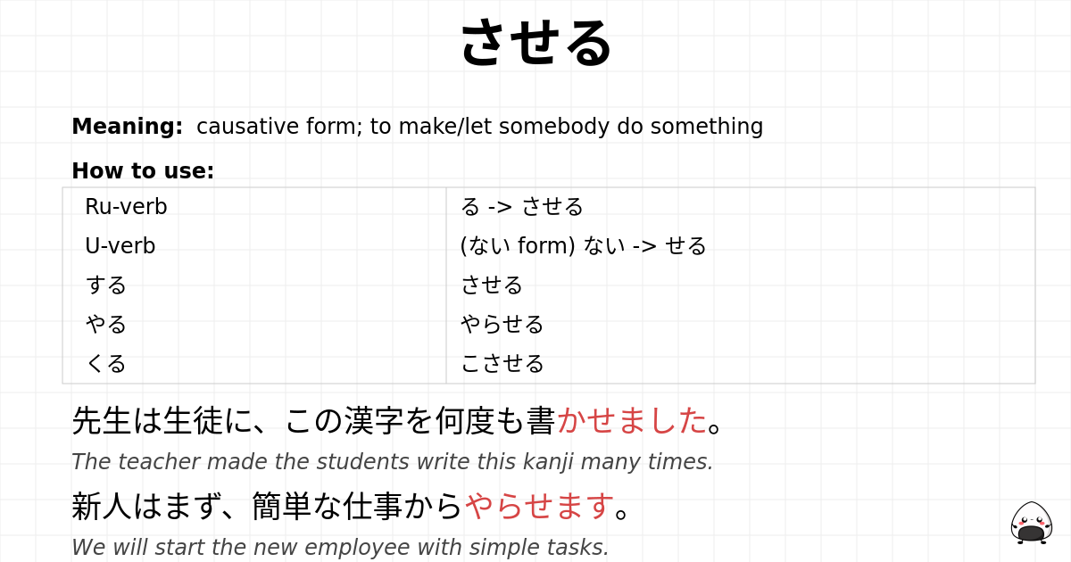 させる flashcard