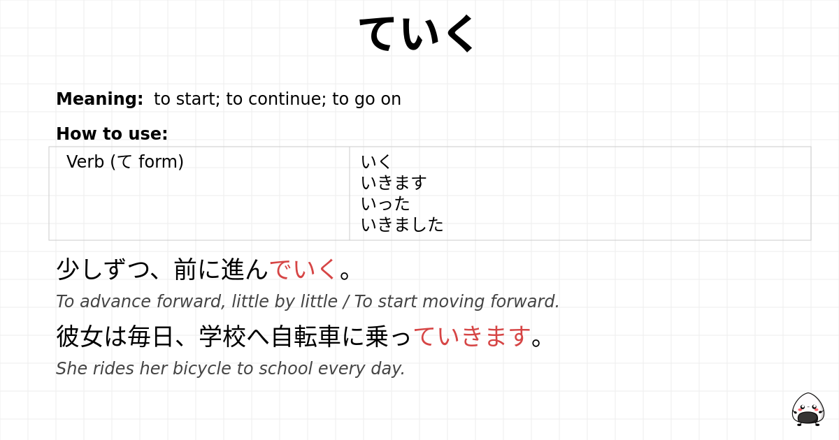 ていく flashcard