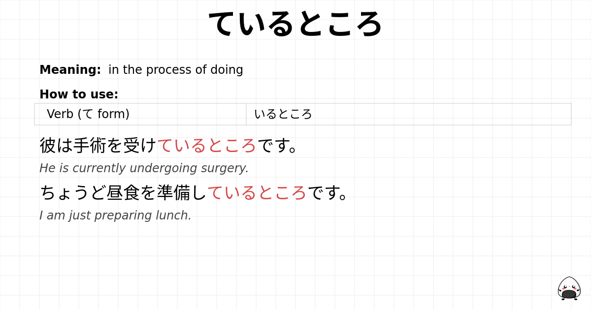 ているところ flashcard