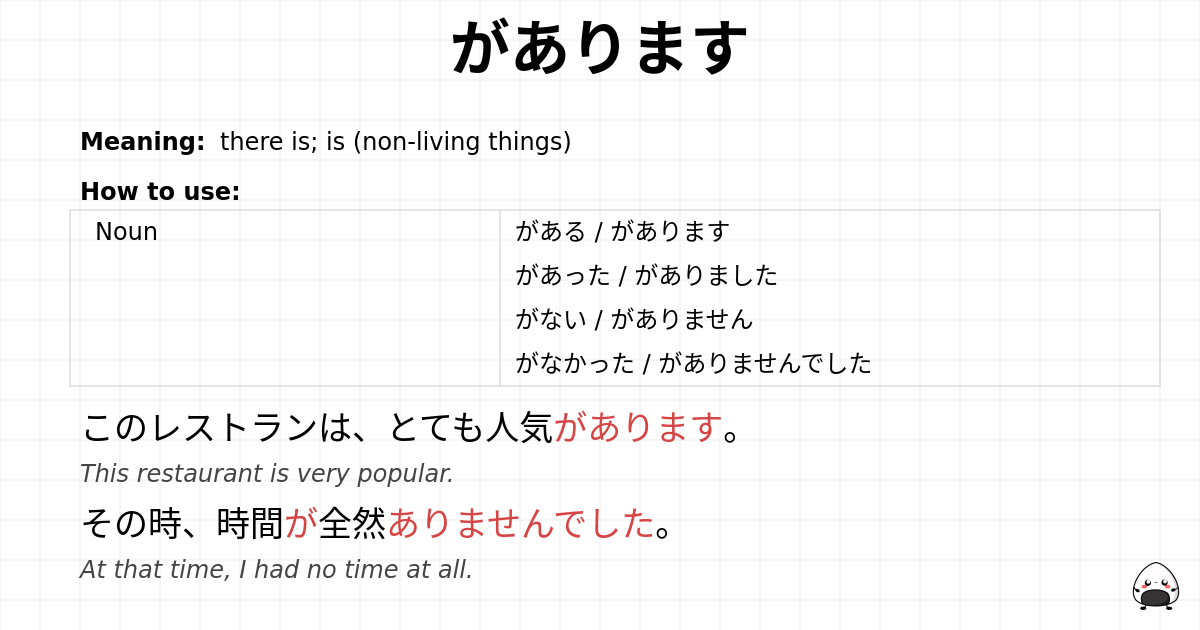 JLPT N5 Grammar: があります - jlpt.amgidex.com