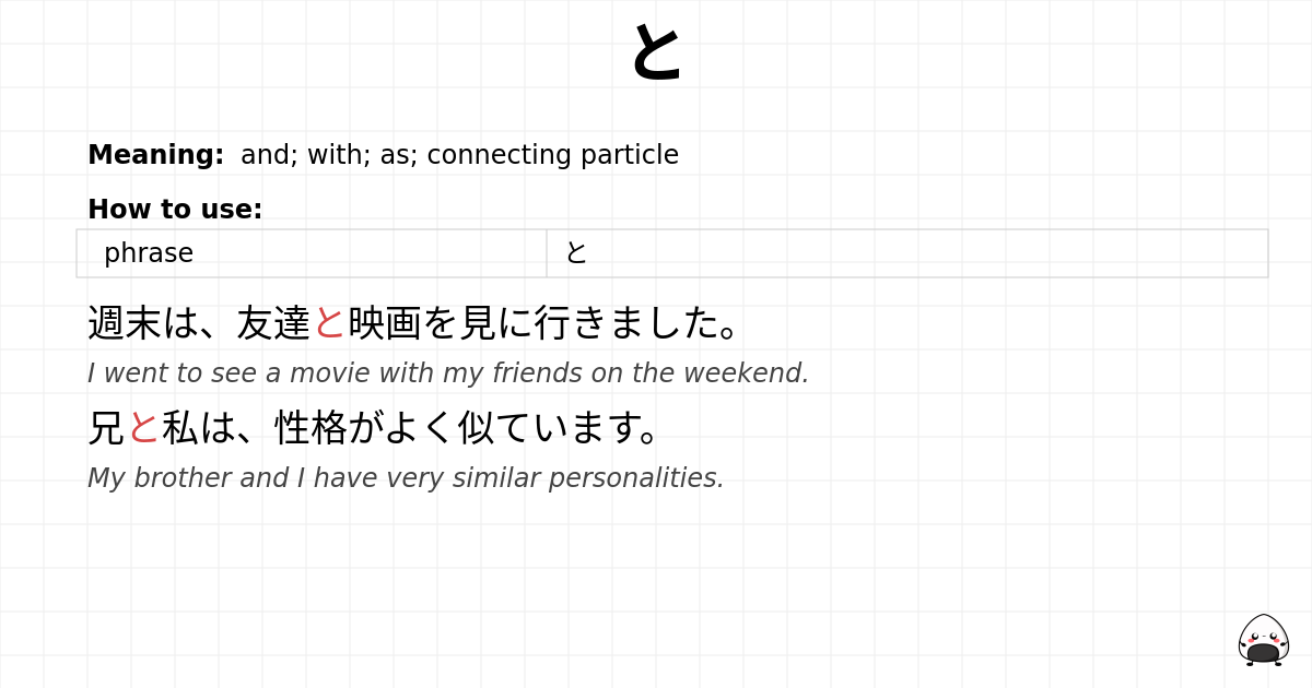 JLPT N5 Grammar: と - jlpt.amgidex.com