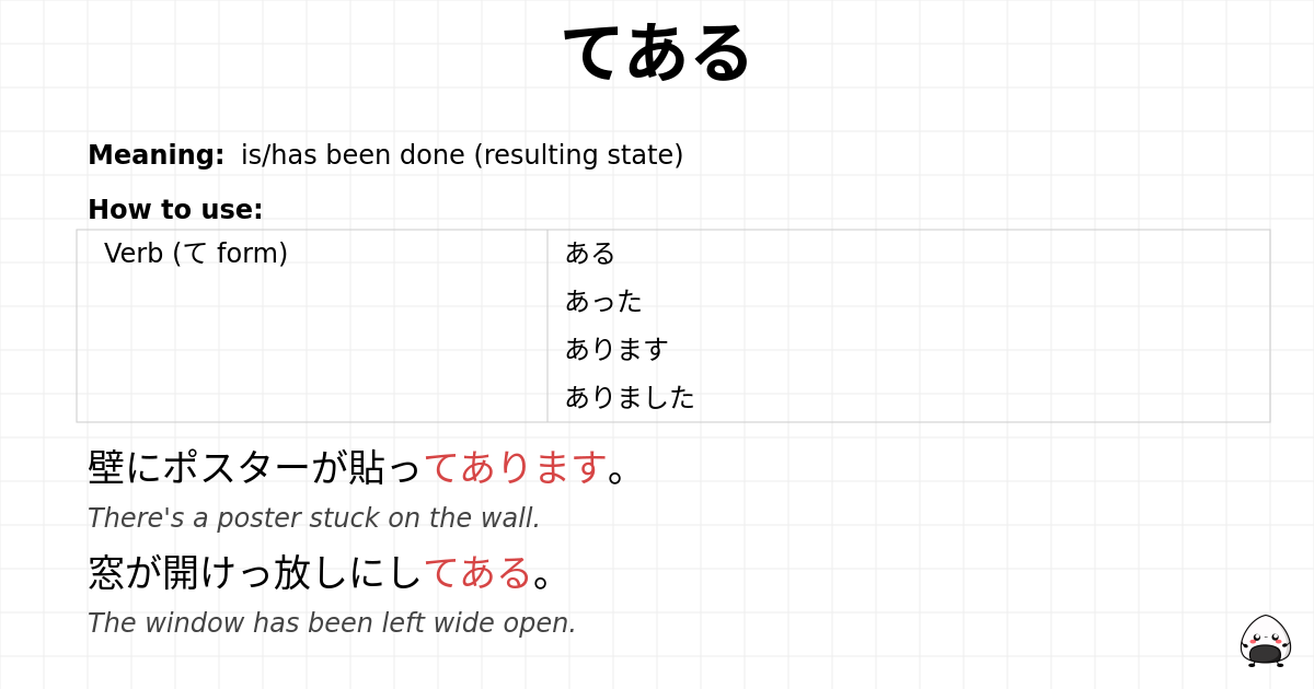 てある flashcard